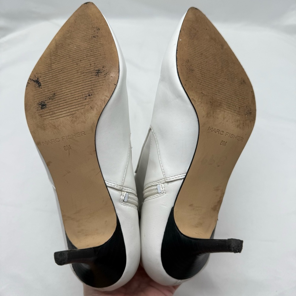 Marc Fisher Adia white ankle heeled boots size 8 - Picture 5 of 9